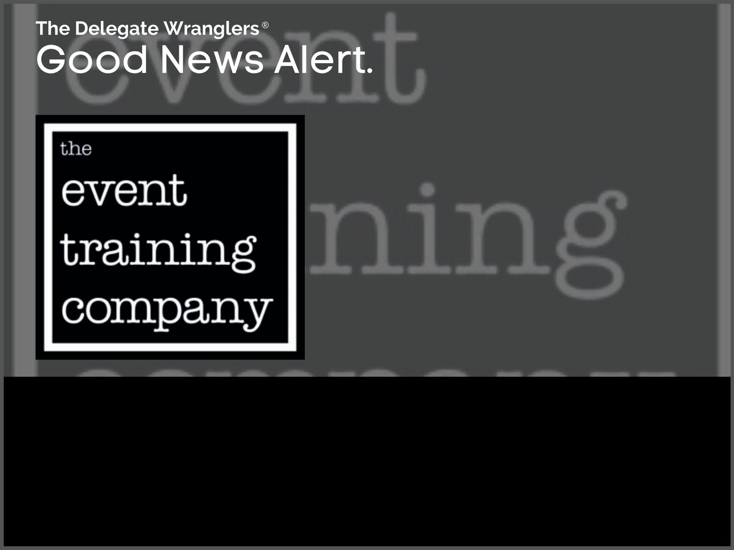 The Event Training Company helping event professionals to feel better and more confident
