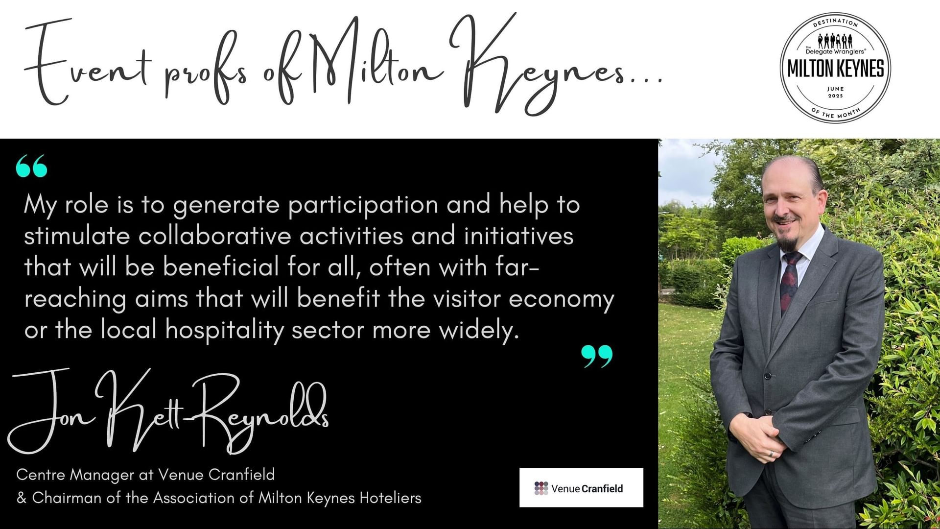Event profs of Milton Keynes - we speak to Jon Kett-Reynolds of Venue Cranfield